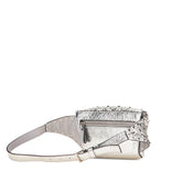 Metallic Craquele Nappa Rockstud Spike Belt Bag